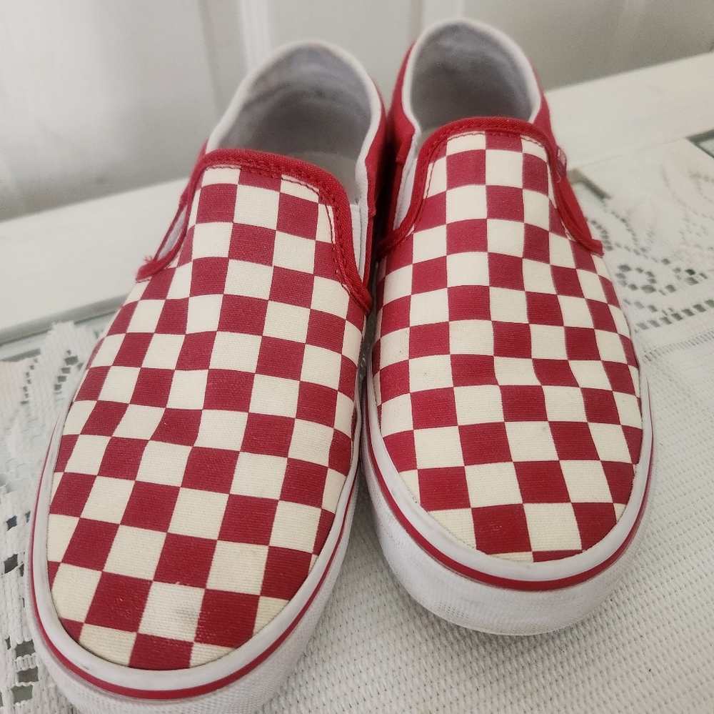 Sneakers, Vans, size 6.5, red and white